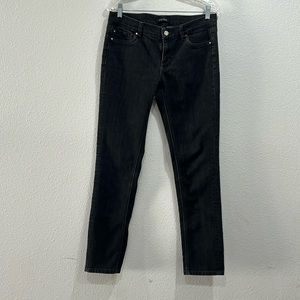 White House Black Market Noir Slim Leg Denim Black Wash Jeans Women's 6 Reg